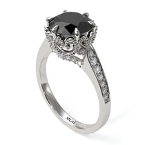 Black Diamond Milgrain Engagement Ring - Yara No. 9 image 1