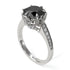 Black Diamond Milgrain Engagement Ring - Yara No. 9