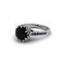 Black Diamond Milgrain Engagement Ring - Yara No. 69
