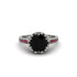 Black Diamond Milgrain Engagement Ring - Yara No. 54