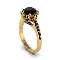 Black Diamond Milgrain Engagement Ring - Yara No. 67 image 1