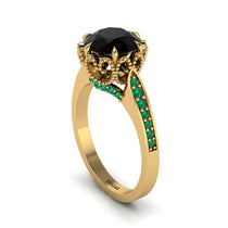 Black Diamond Milgrain Engagement Ring - Yara No. 22 image 1