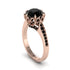 Black Diamond Milgrain Engagement Ring - Yara No. 38