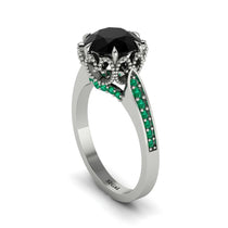 Black Diamond Milgrain Engagement Ring - Yara No. 24 image 1