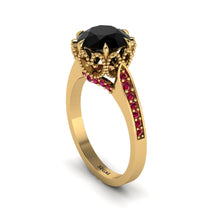Black Diamond Milgrain Engagement Ring - Yara No. 52 image 1