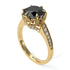 Black Diamond Milgrain Engagement Ring - Yara No. 7