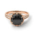 Black Diamond Milgrain Engagement Ring - Yara No. 8 image 2
