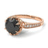 Black Diamond Milgrain Engagement Ring - Yara No. 8