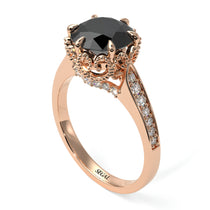Black Diamond Milgrain Engagement Ring - Yara No. 8 image 1