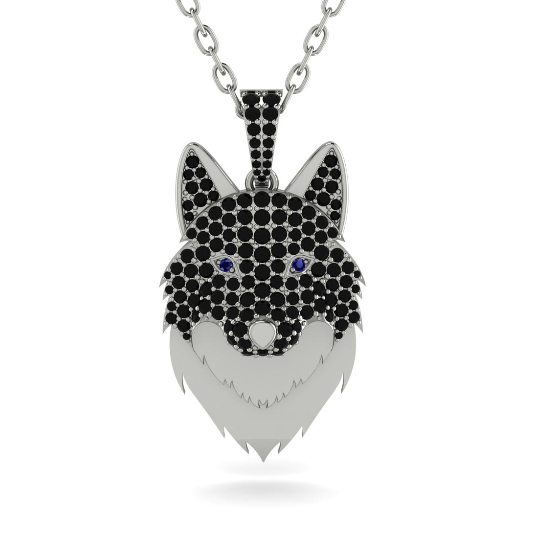 Black Diamond Wolf Spirit Pendant - Gabriel No. 45