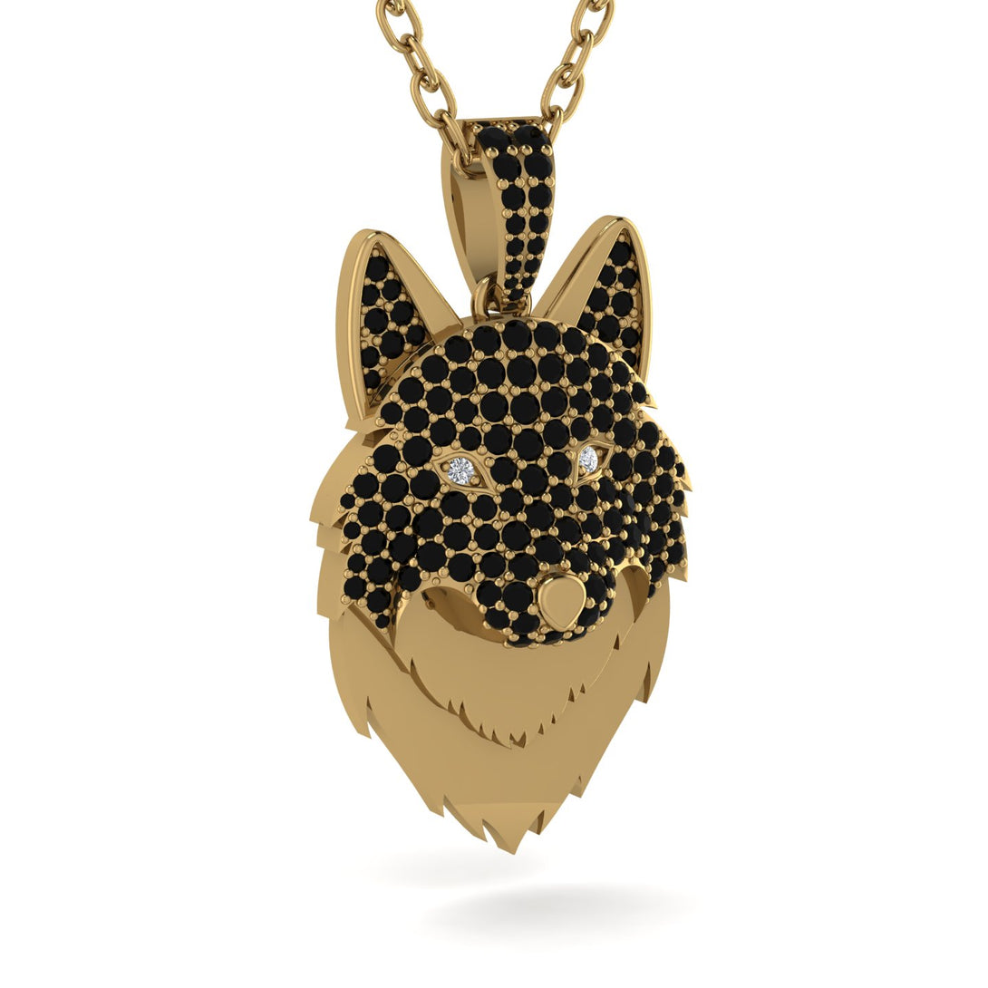 Black Diamond Wolf Spirit Pendant - Gabriel No. 31