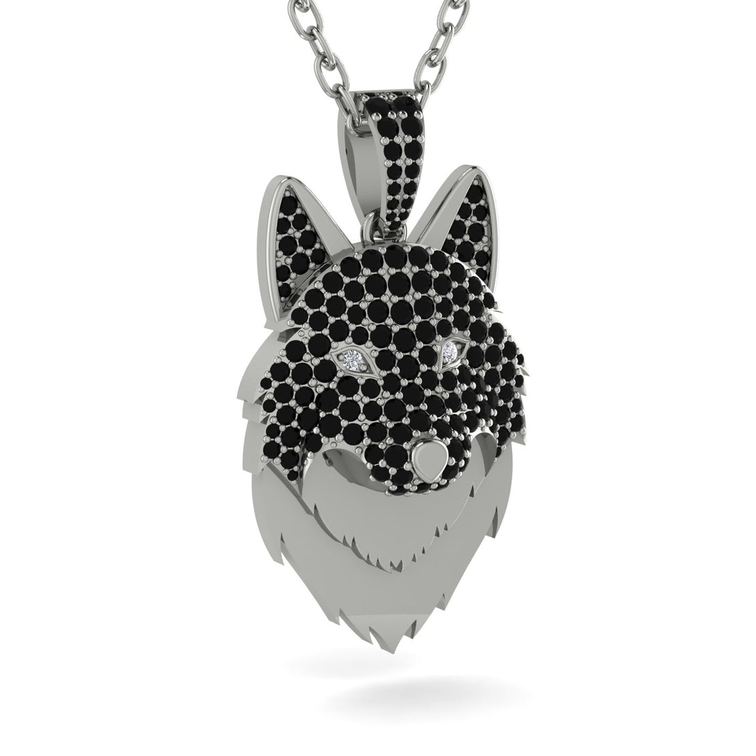 Black Diamond Wolf Spirit Pendant - Gabriel No. 33