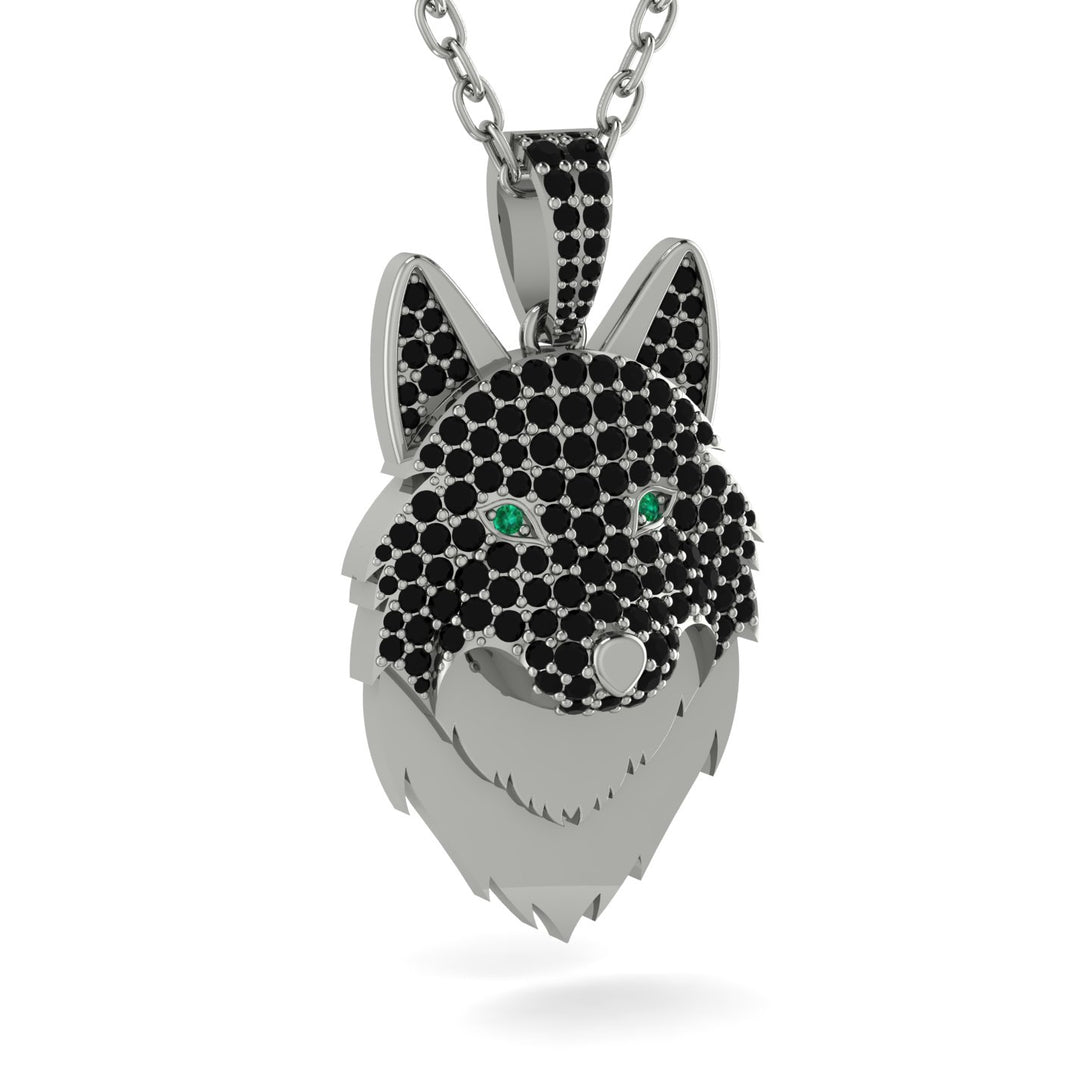 Black Diamond Wolf Spirit Pendant - Gabriel No. 36