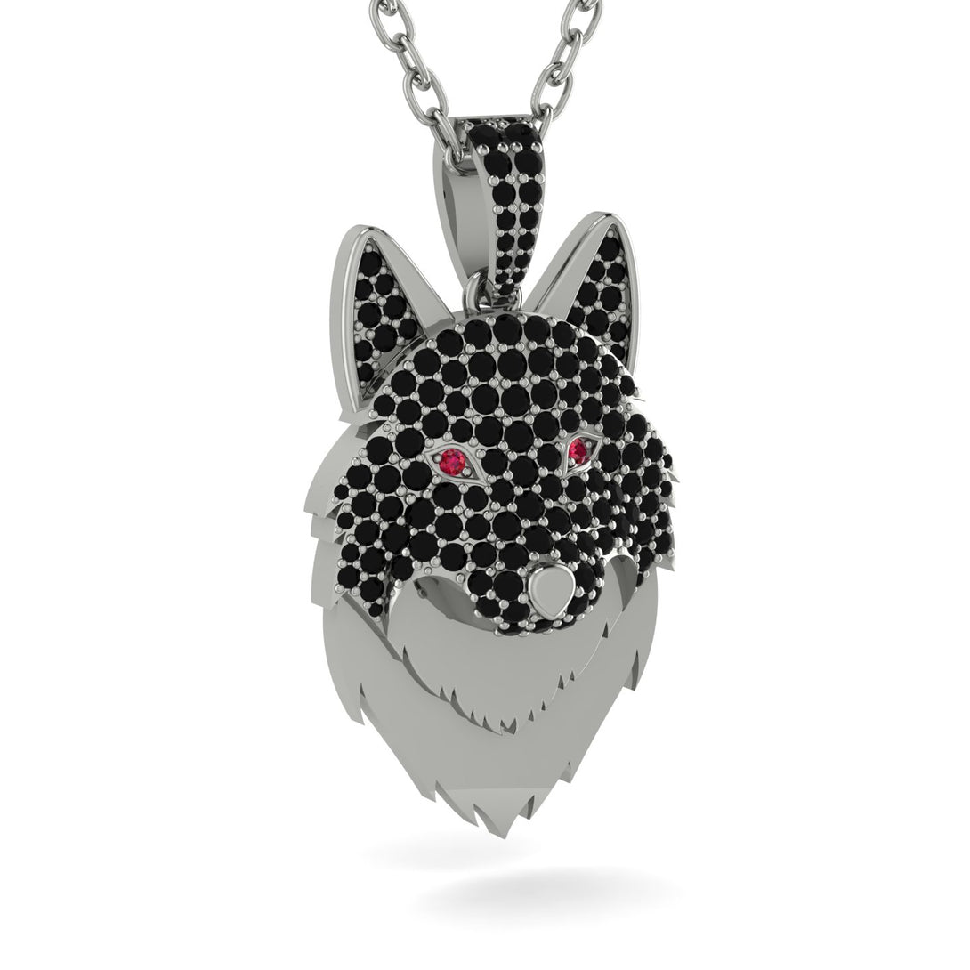 Black Diamond Wolf Spirit Pendant - Gabriel No. 42