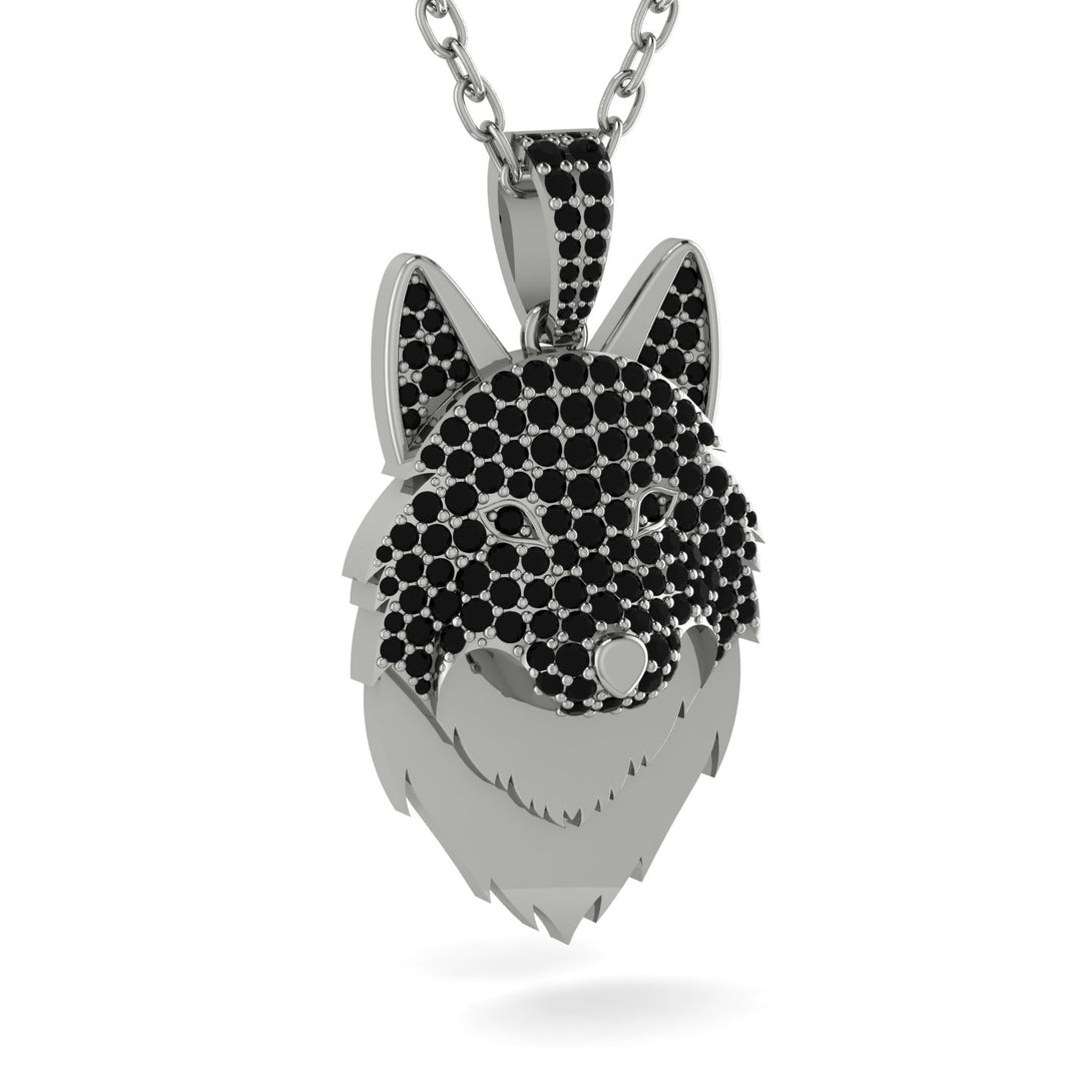 Black Diamond Wolf Spirit Pendant - Gabriel No. 39