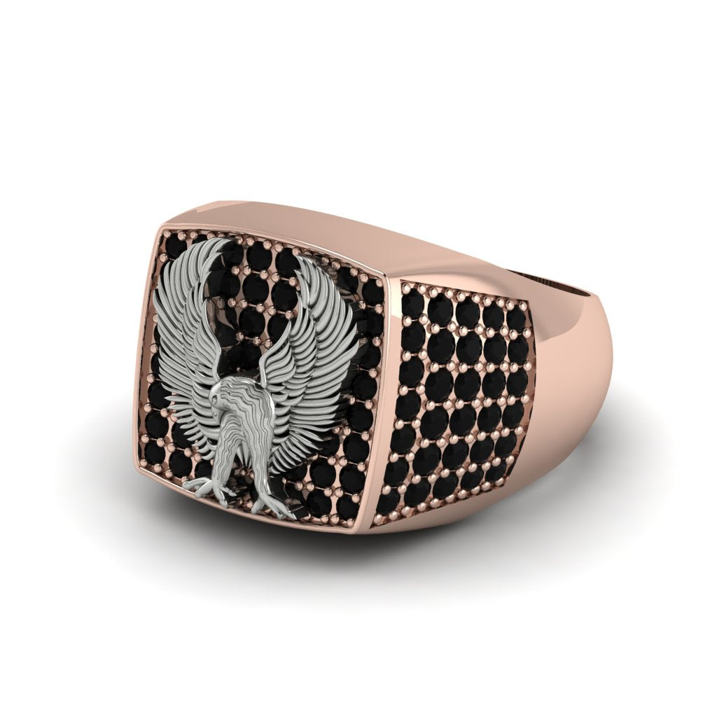 Black Diamonds Luxury Gold Eagle Ring - Sutton No. 38
