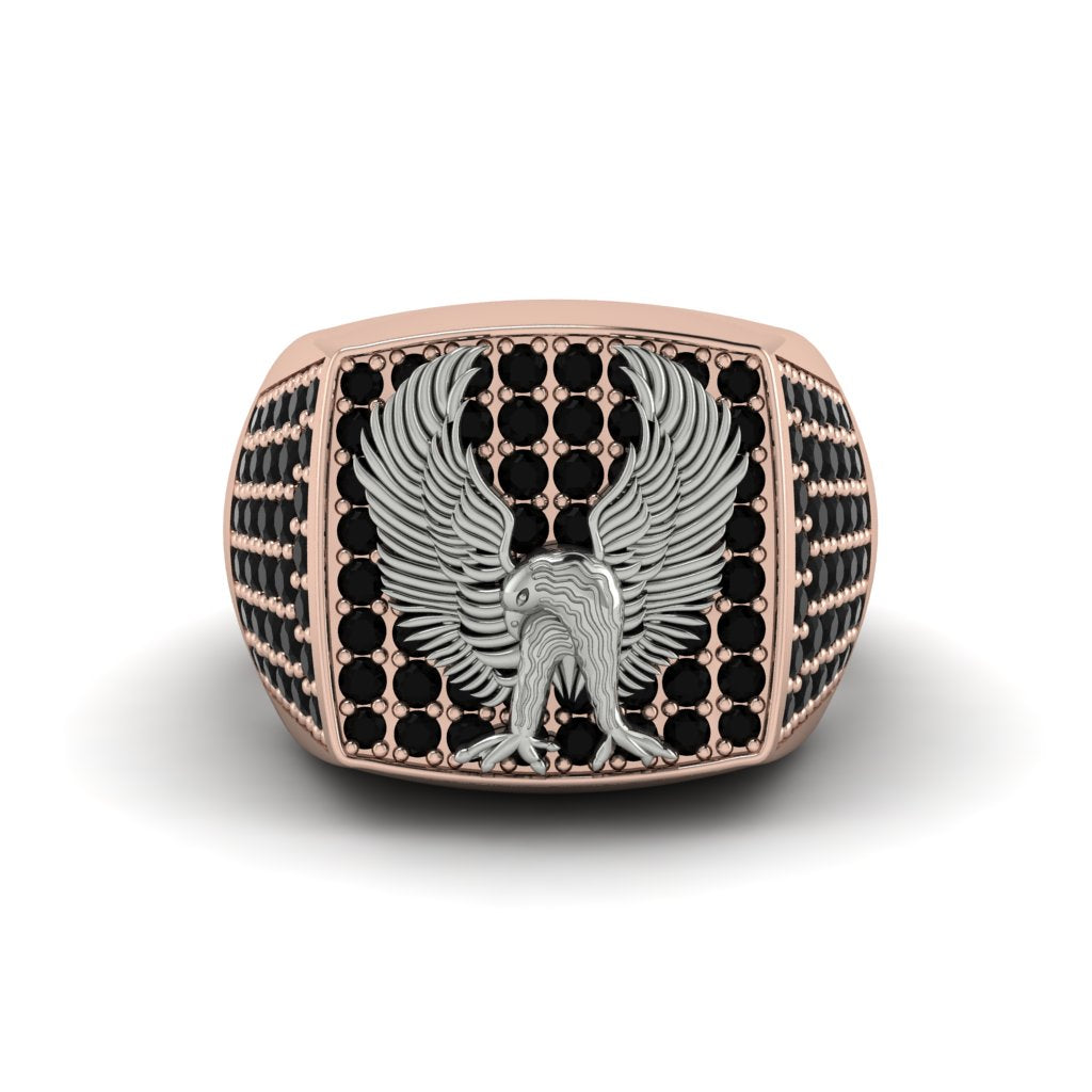 Black Diamonds Luxury Gold Eagle Ring - Sutton No. 38