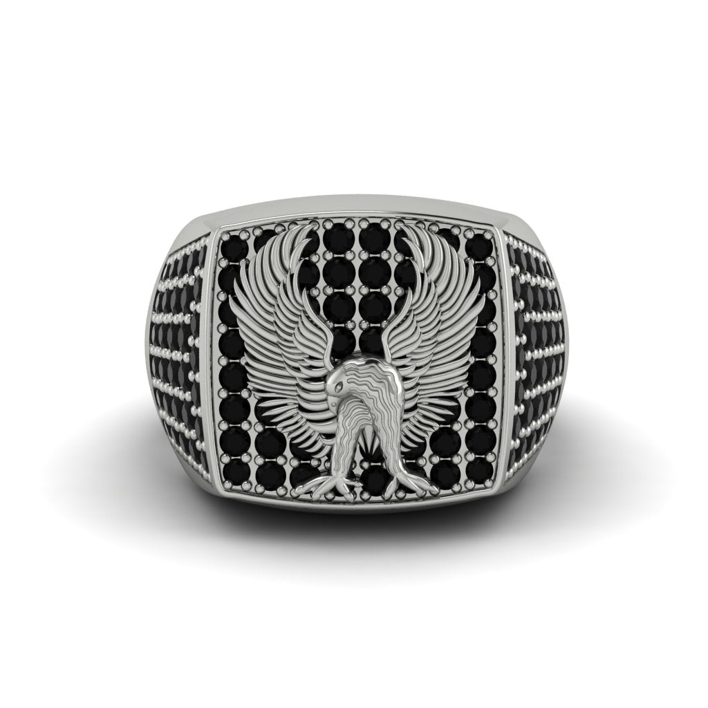 Black Diamonds Luxury Gold Eagle Ring - Sutton No. 9