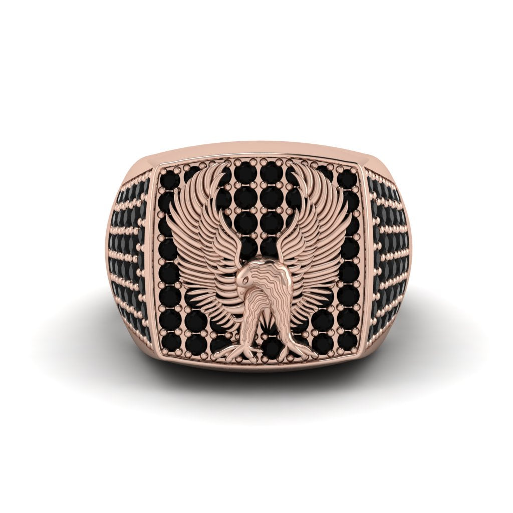 Black Diamonds Luxury Gold Eagle Ring - Sutton No. 8
