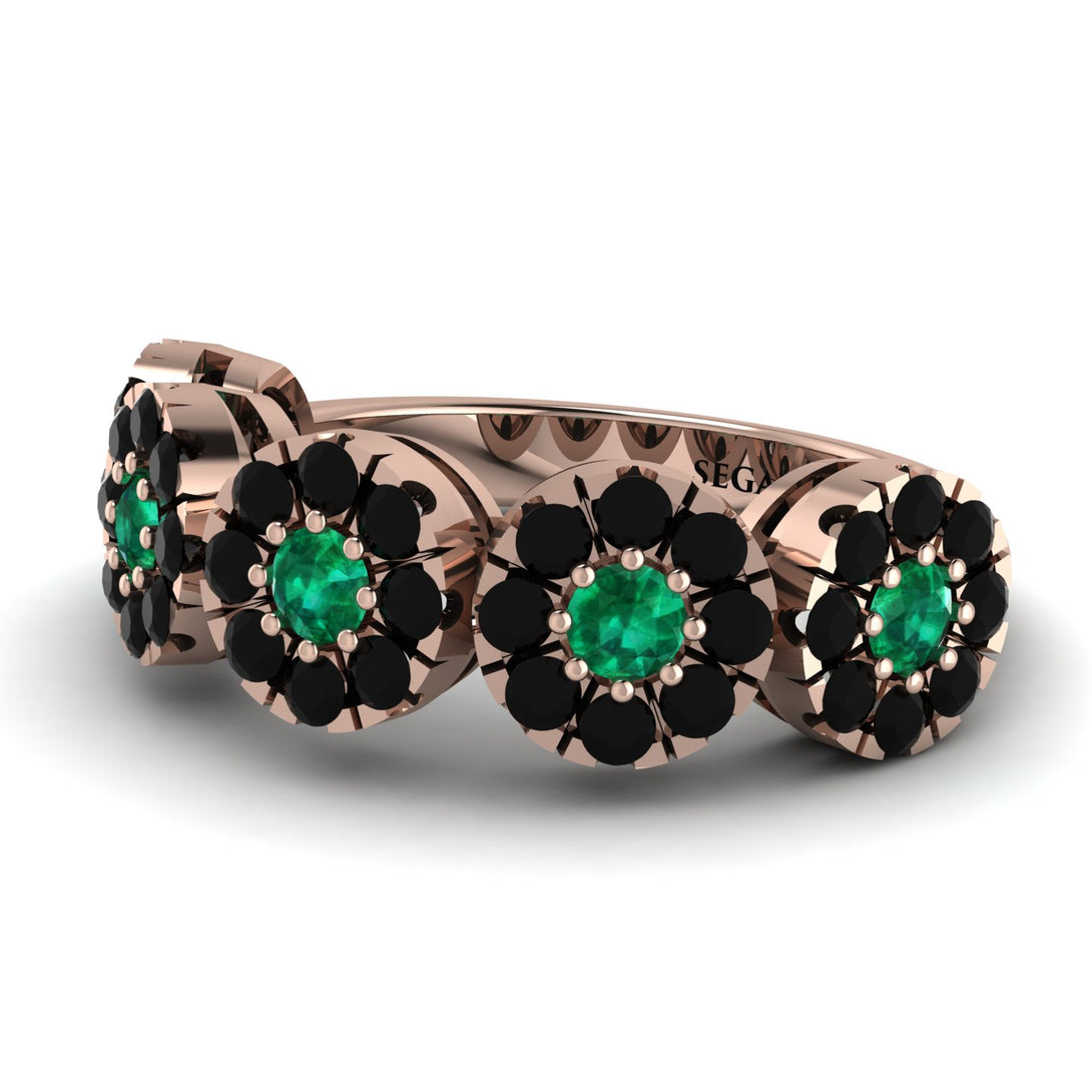 Emerald Blossom Of Eternity Wedding Ring - Yaretzi No. 35