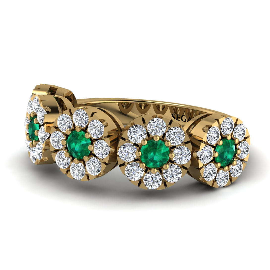 Emerald Blossom Of Eternity Wedding Ring - Yaretzi No. 4