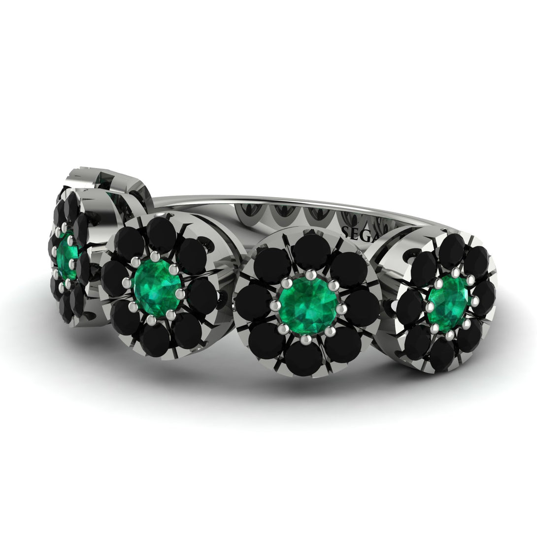 Emerald Blossom Of Eternity Wedding Ring - Yaretzi No. 36