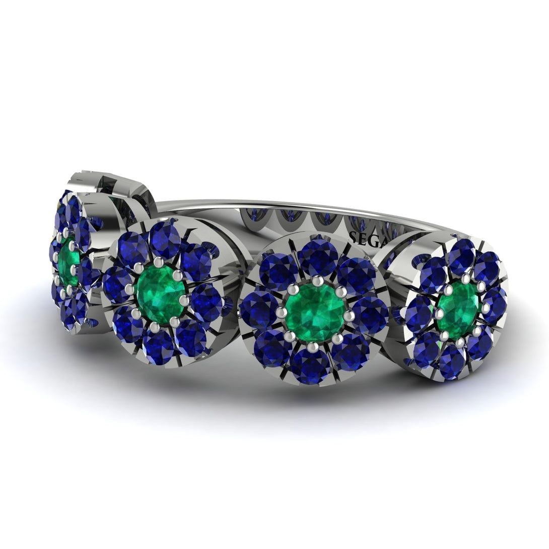 Emerald Blossom Of Eternity Wedding Ring - Yaretzi No. 66