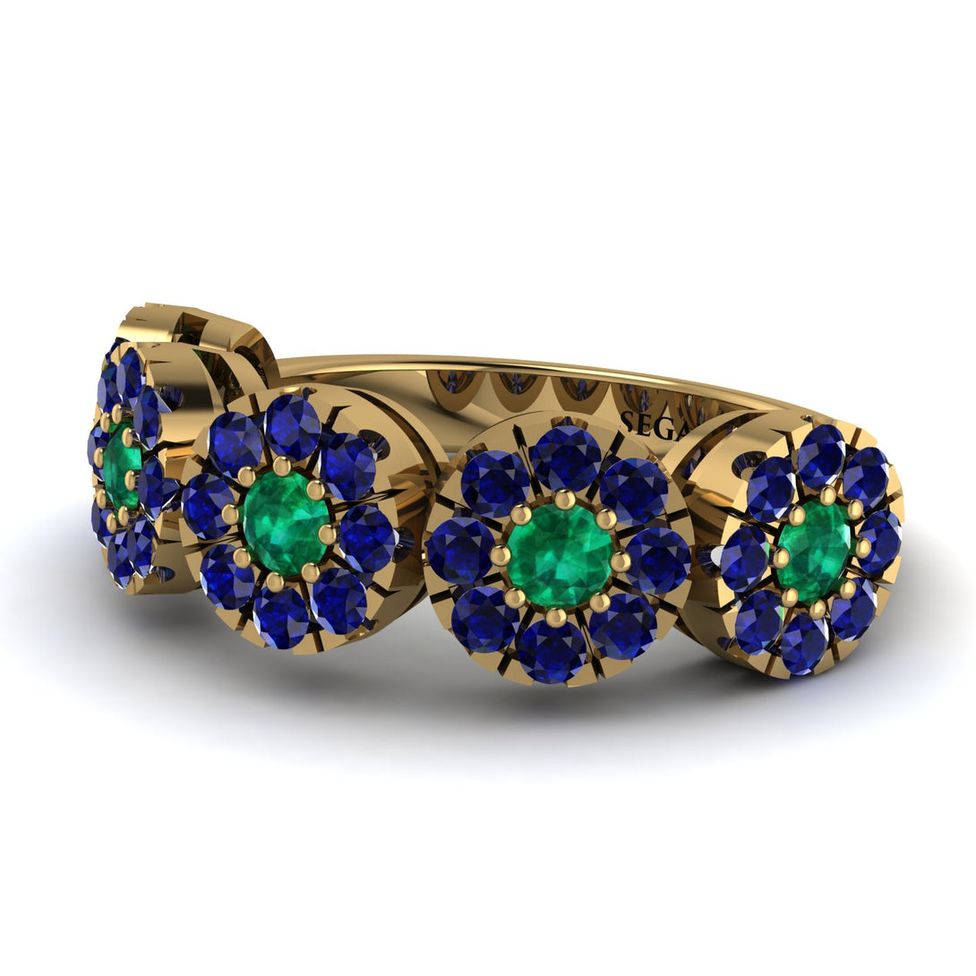 Emerald Blossom Of Eternity Wedding Ring - Yaretzi No. 64