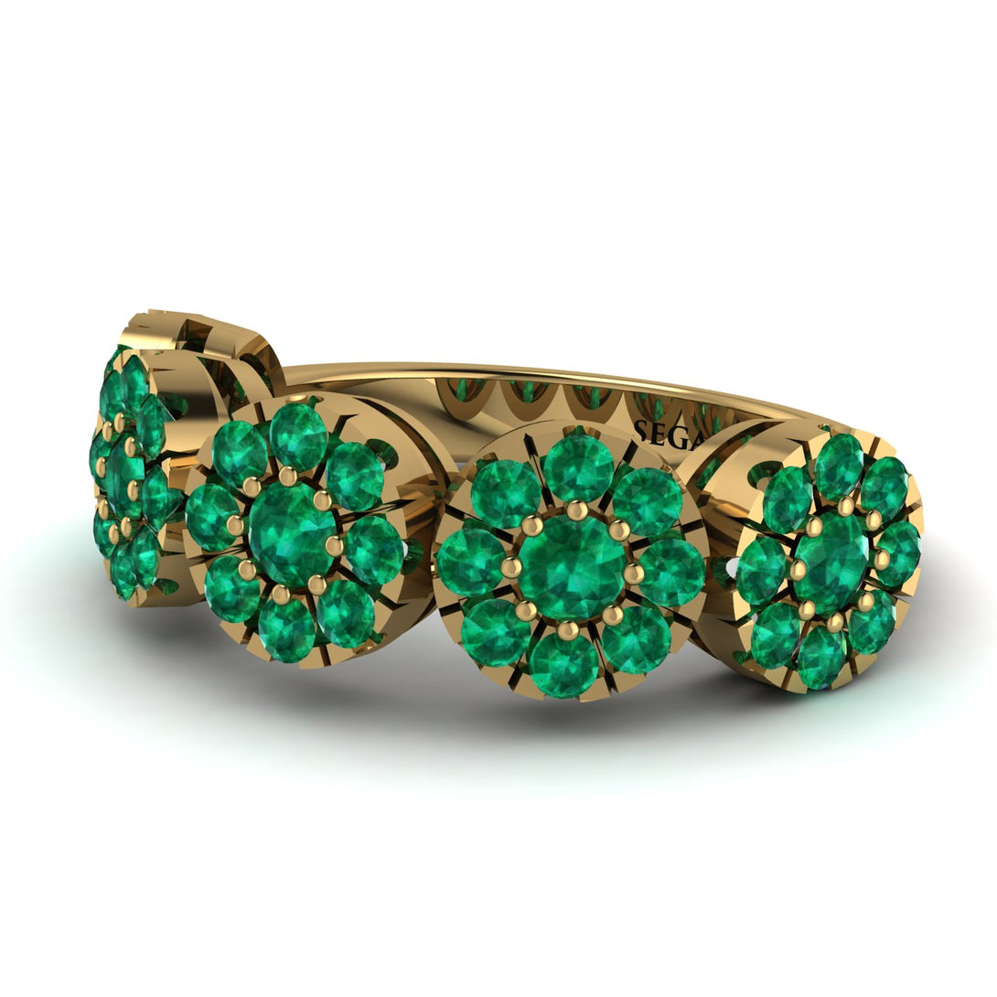 Emerald Blossom Of Eternity Wedding Ring - Yaretzi No. 19