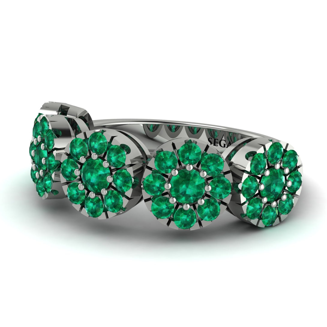 Emerald Blossom Of Eternity Wedding Ring - Yaretzi No. 21