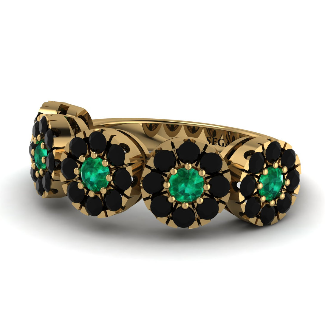 Emerald Blossom Of Eternity Wedding Ring - Yaretzi No. 34