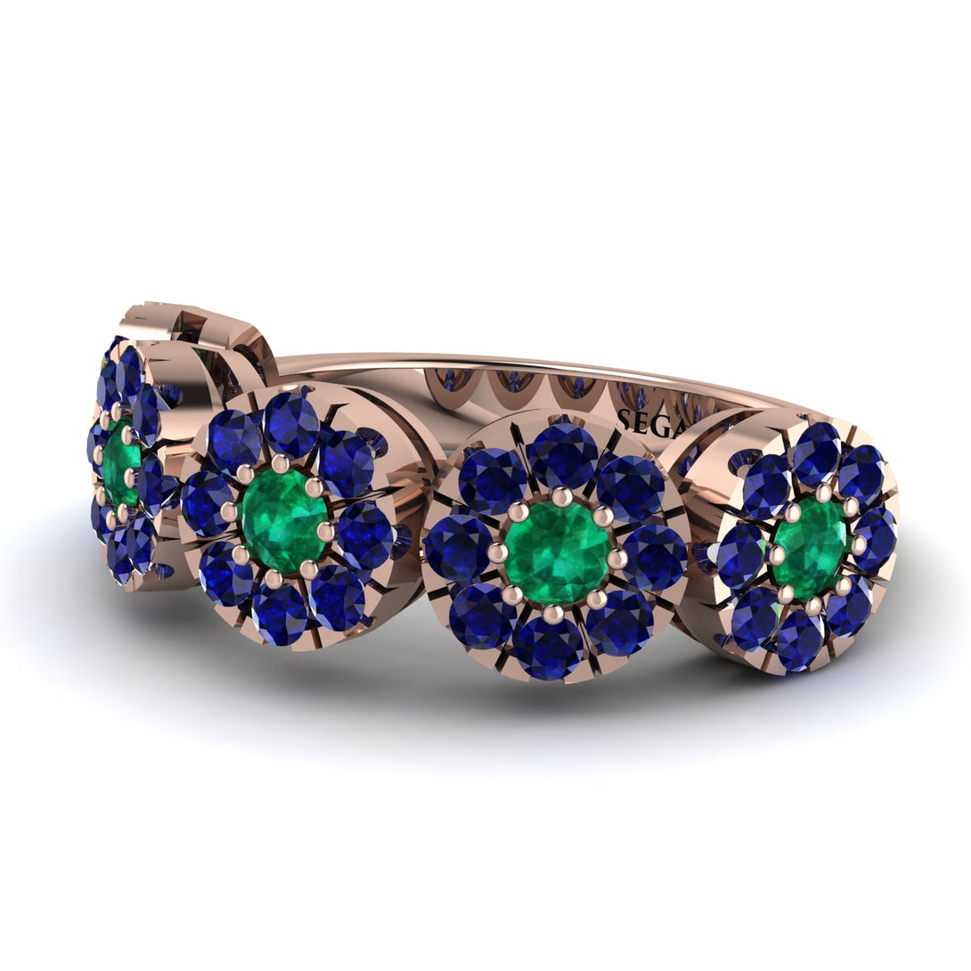 Emerald Blossom Of Eternity Wedding Ring - Yaretzi No. 65