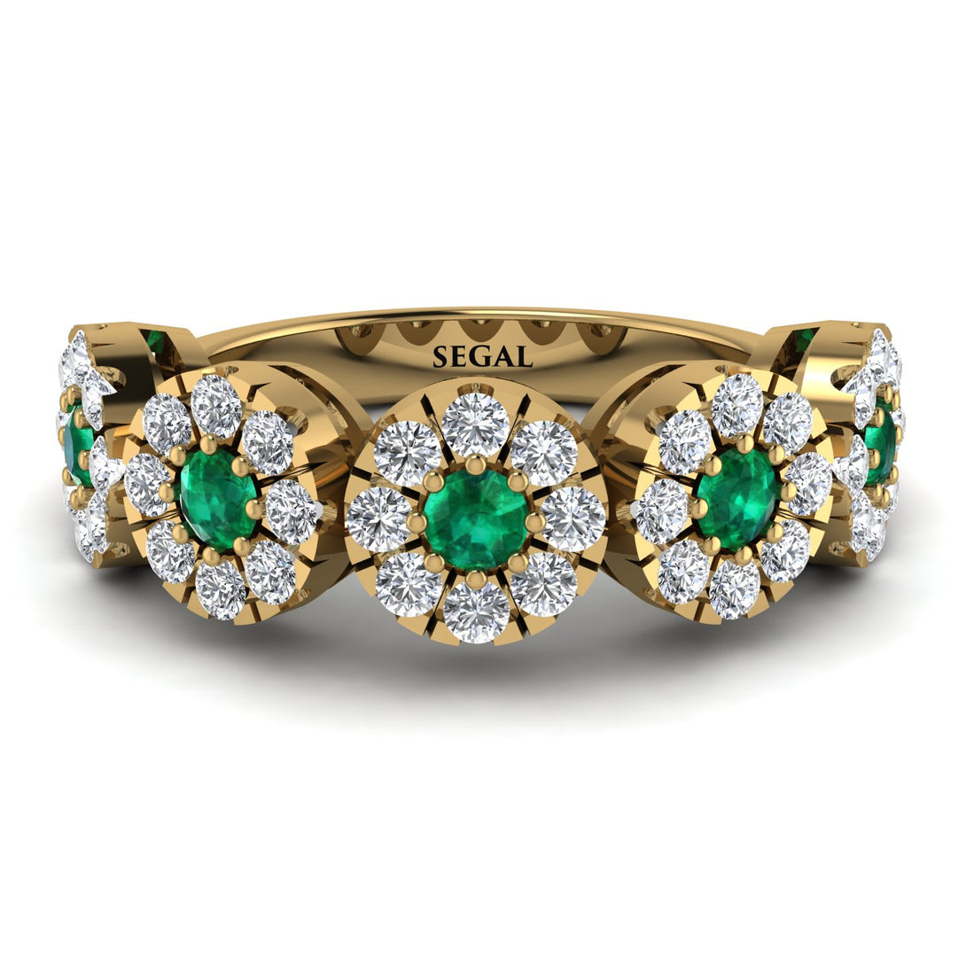 Emerald Blossom Of Eternity Wedding Ring - Yaretzi No. 4