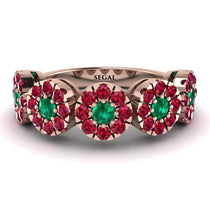 Emerald Blossom Of Eternity Wedding Ring - Yaretzi No. 50 image 1