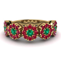 Emerald Blossom Of Eternity Wedding Ring - Yaretzi No. 49 image 1