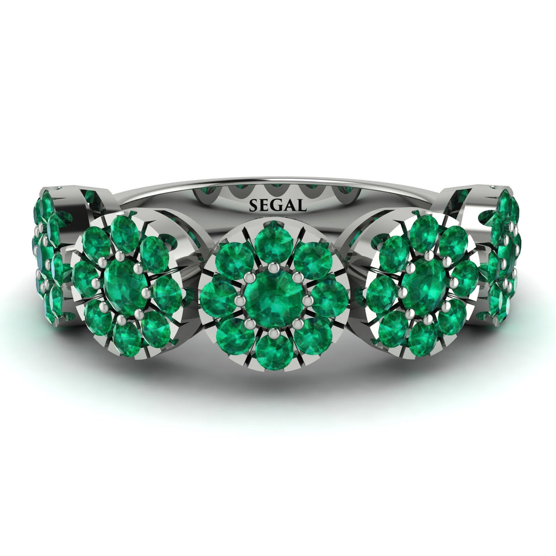 Emerald Blossom Of Eternity Wedding Ring - Yaretzi No. 21