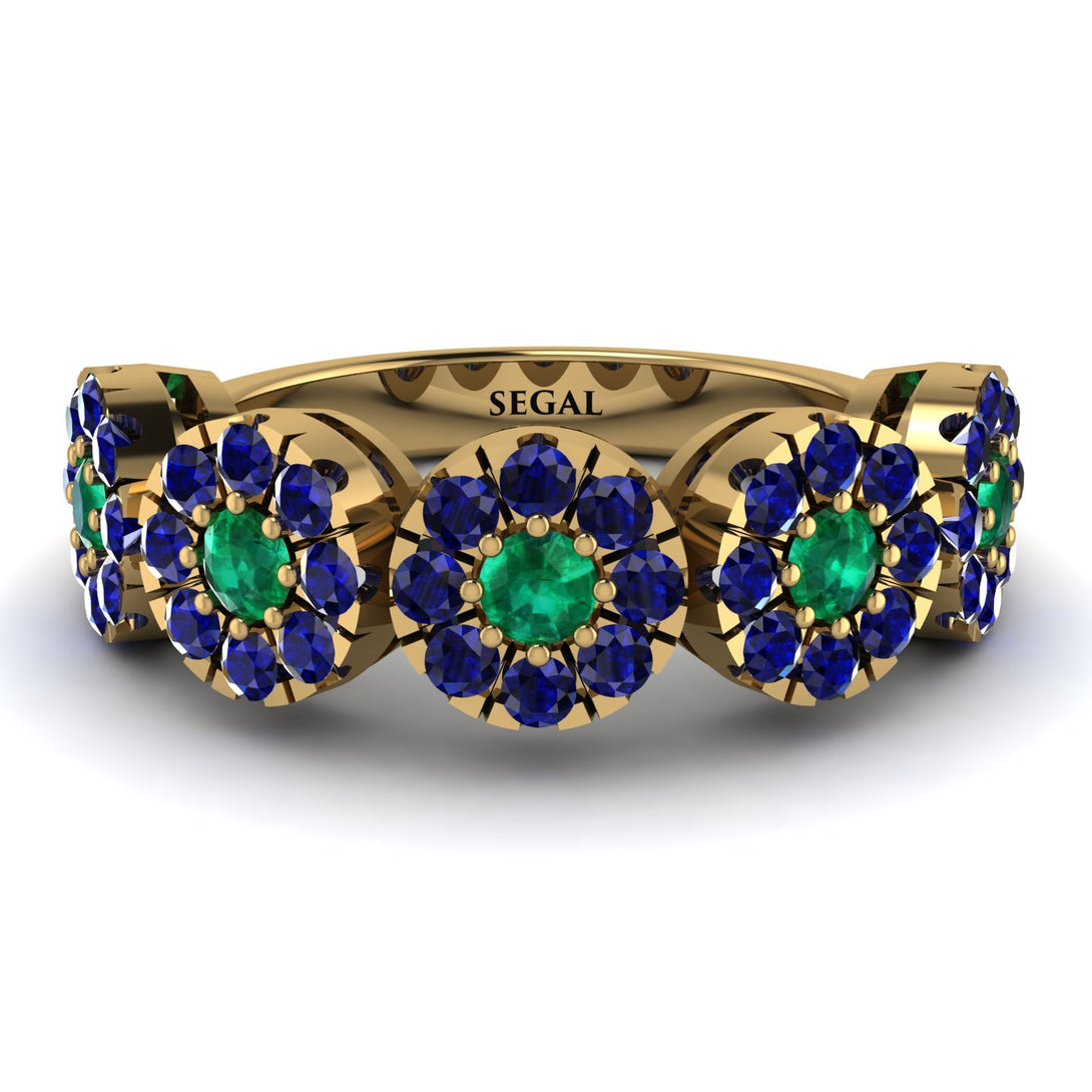 Emerald Blossom Of Eternity Wedding Ring - Yaretzi No. 64