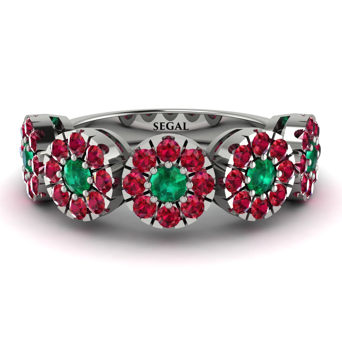 Emerald Blossom Of Eternity Wedding Ring - Yaretzi No. 51