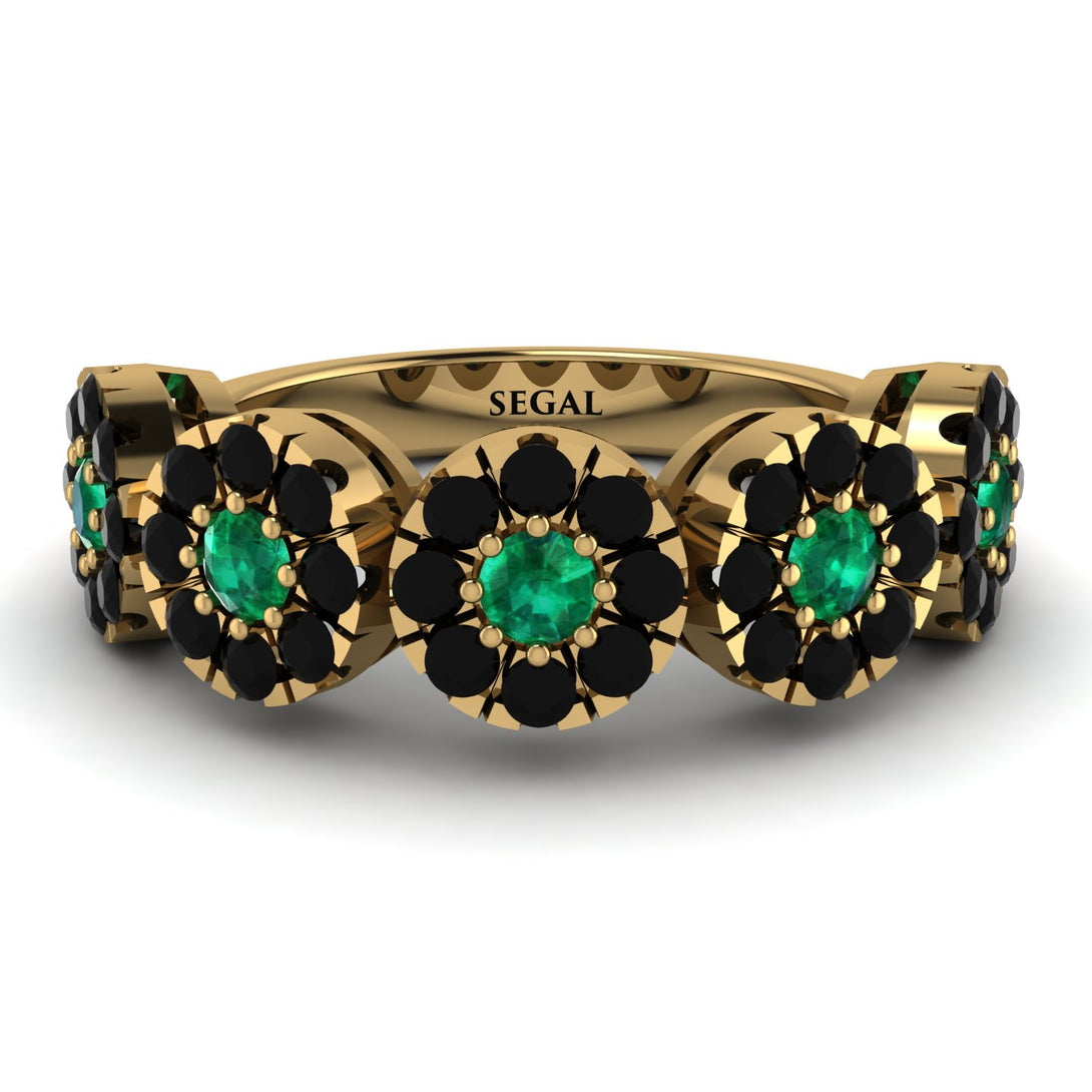 Emerald Blossom Of Eternity Wedding Ring - Yaretzi No. 34