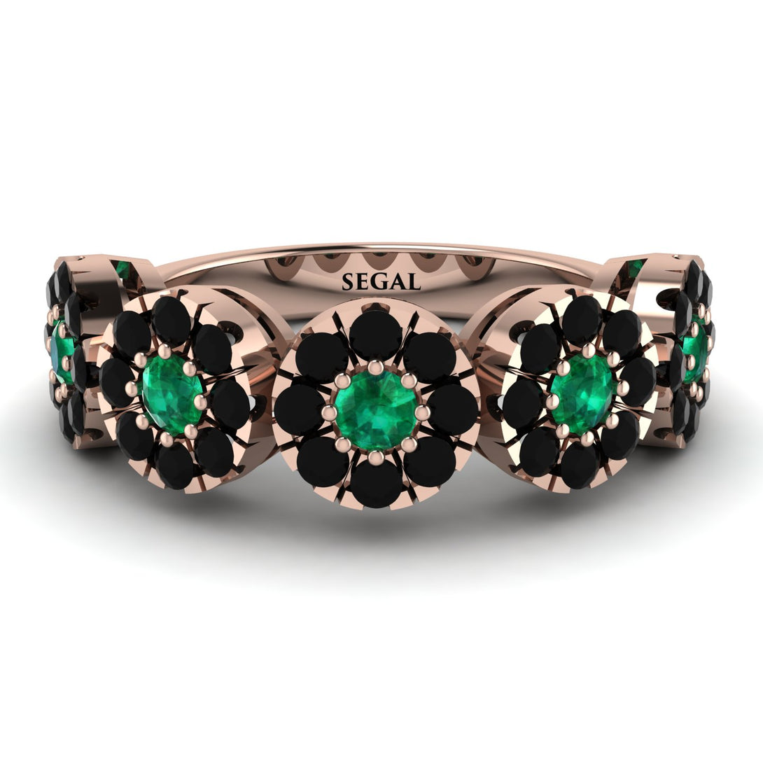 Emerald Blossom Of Eternity Wedding Ring - Yaretzi No. 35