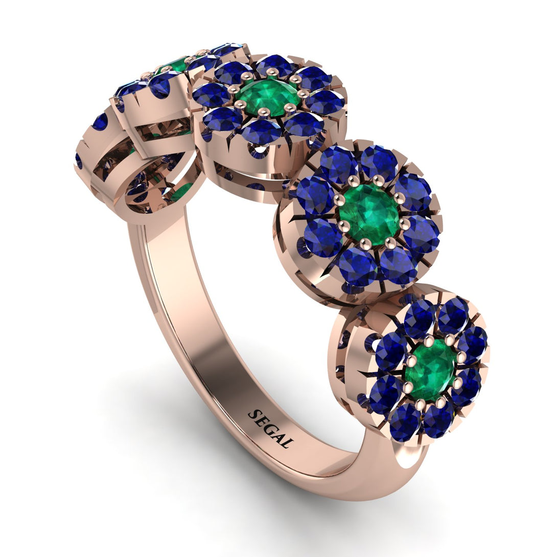 Emerald Blossom Of Eternity Wedding Ring - Yaretzi No. 65