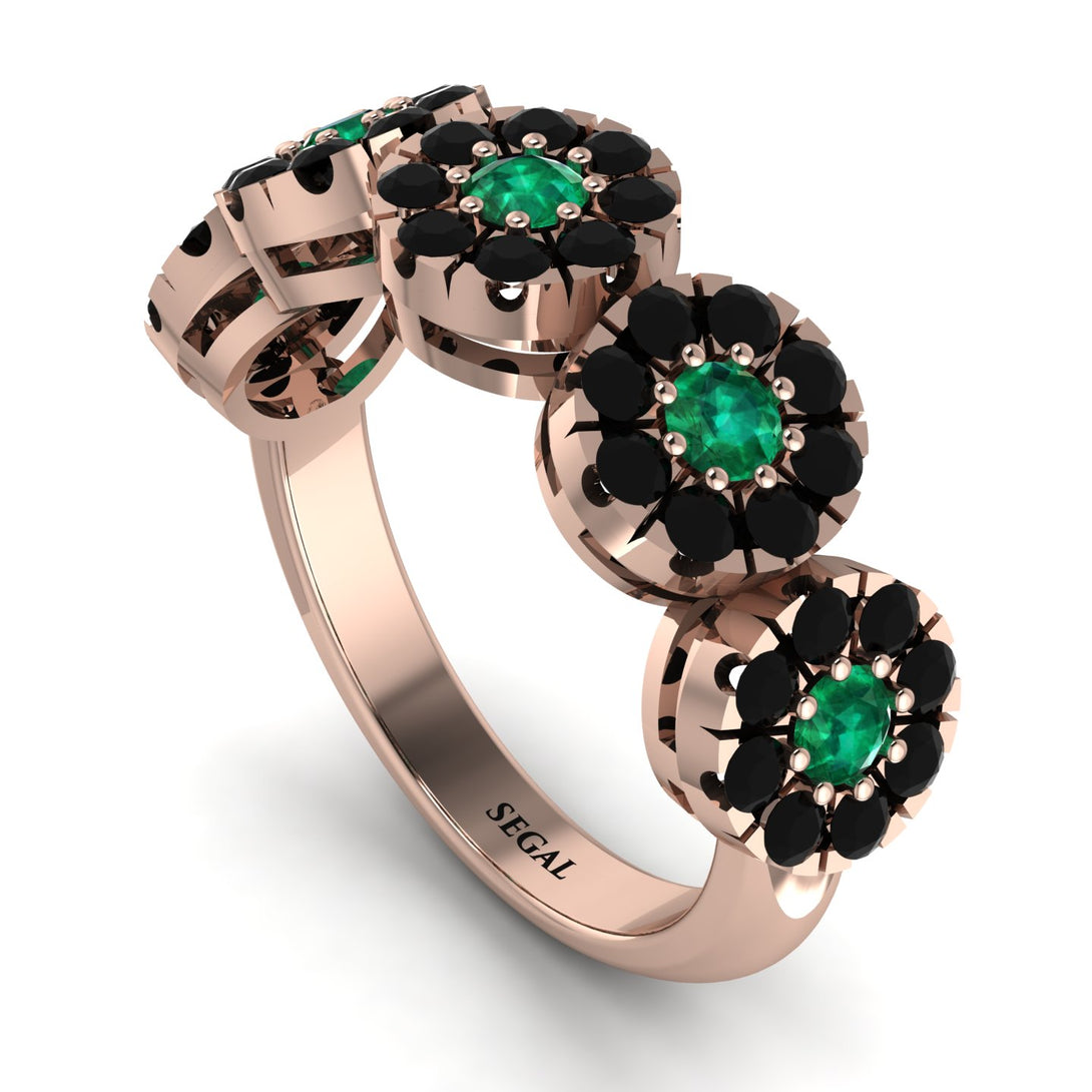 Emerald Blossom Of Eternity Wedding Ring - Yaretzi No. 35