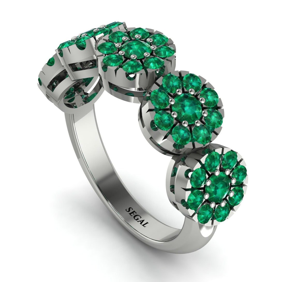 Emerald Blossom Of Eternity Wedding Ring - Yaretzi No. 21