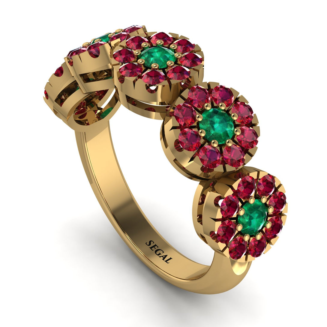 Emerald Blossom Of Eternity Wedding Ring - Yaretzi No. 49
