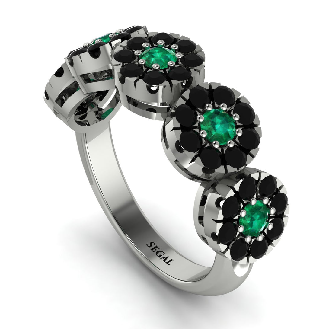 Emerald Blossom Of Eternity Wedding Ring - Yaretzi No. 36