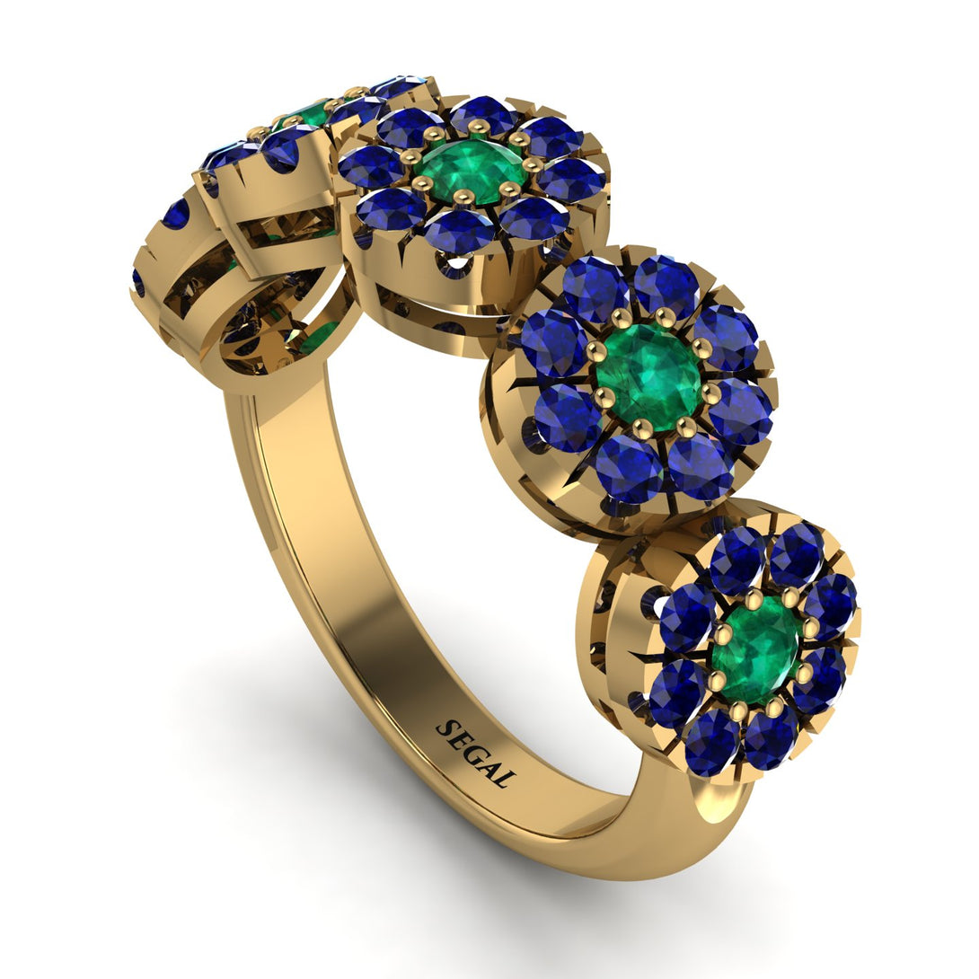 Emerald Blossom Of Eternity Wedding Ring - Yaretzi No. 64