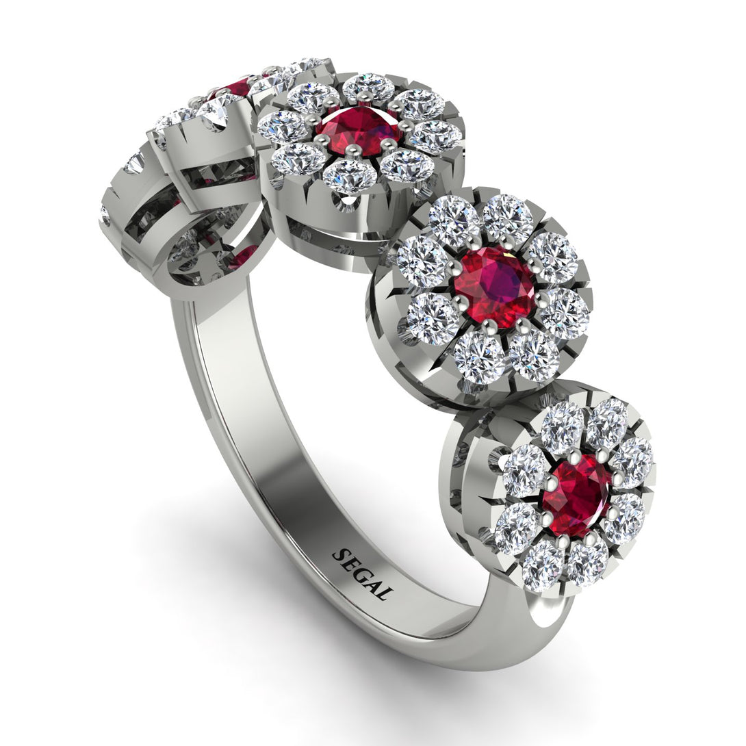 Ruby Blossom Of Eternity Wedding Ring - Yaretzi No. 12