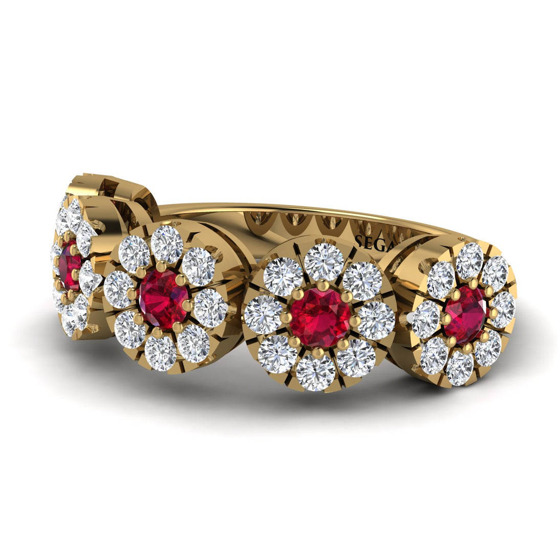 Ruby Blossom Of Eternity Wedding Ring - Yaretzi No. 10