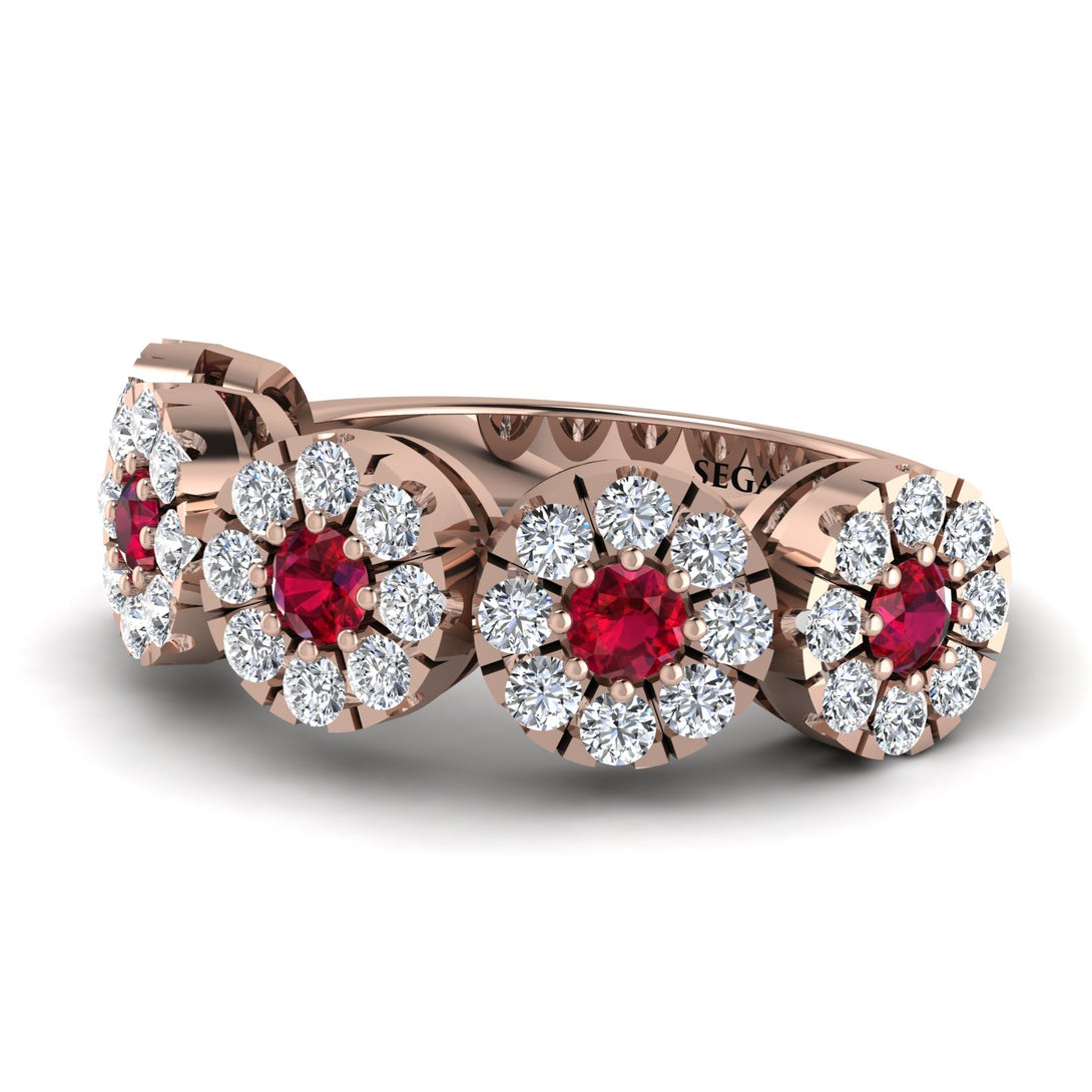 Ruby Blossom Of Eternity Wedding Ring - Yaretzi No. 11