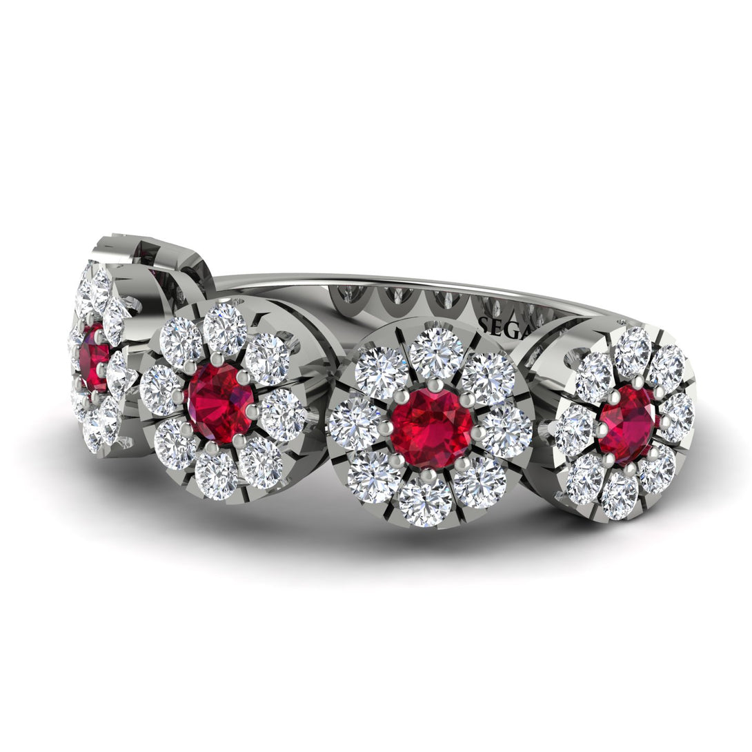 Ruby Blossom Of Eternity Wedding Ring - Yaretzi No. 12
